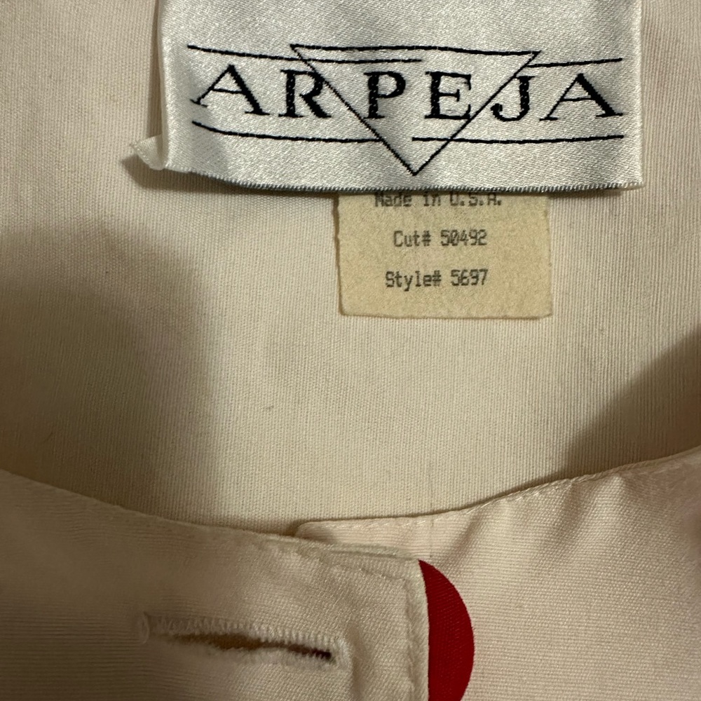 Vintage Mod Red And White Button Dress Size M - image 4